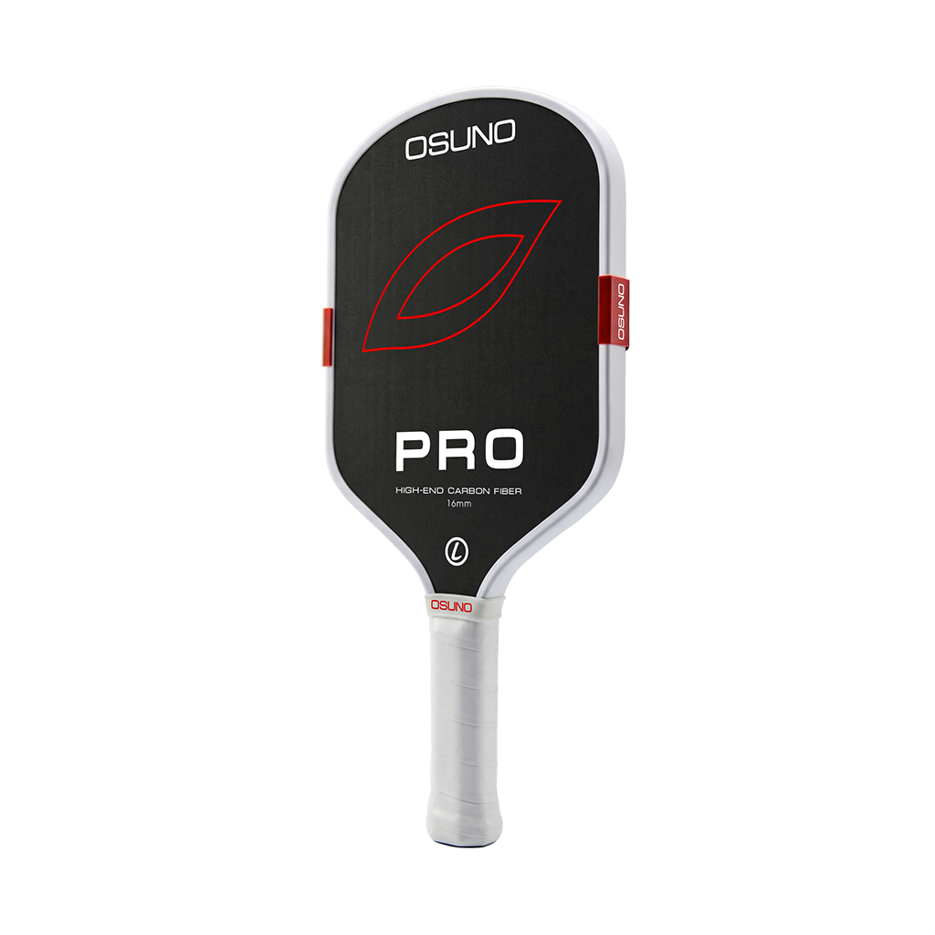 Vợt pickleball OSUNO PRO 16mm màu đỏ với MOI Tuning System, Raw Carbon T700 và lõi TRUFOAM EPP, tối ưu độ ổn định và kiểm soát khi thi đấu.