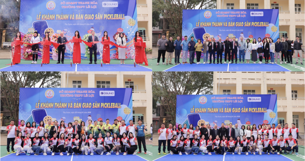 Không khí khánh thành sân Pickleball tại trường THPT Lê Lợi 